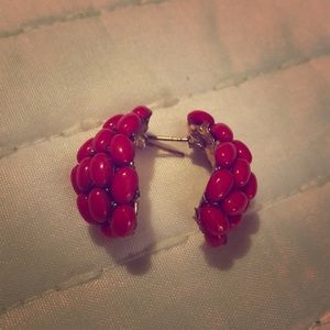 Pink earrings, 2 sets plus a pink bracelet